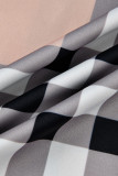 Khaki Fashion Casual Print Split Joint O Neck Long Sleeve Two Pieces
