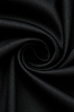 Черные модные повседневные базовые платья с круглым вырезом и длинным рукавом с принтом больших размеров