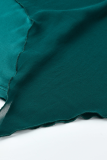Bläck Grön Casual Solid Spets O-hals Rak Plus Size Klänningar