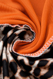 Tangerine Sexy Print Patchwork O-Ausschnitt One Step Rock Kleider in Übergröße