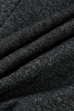 Черные однотонные свободные брюки средней длины с эластичной резинкой комбинезоны и ромперы