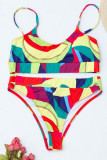 Colour Sexy Geometric Print Patchwork Swimwears