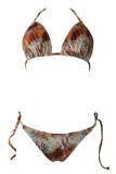 Sexy Party-Print-Patchwork-Badebekleidung mit Leopardenmuster