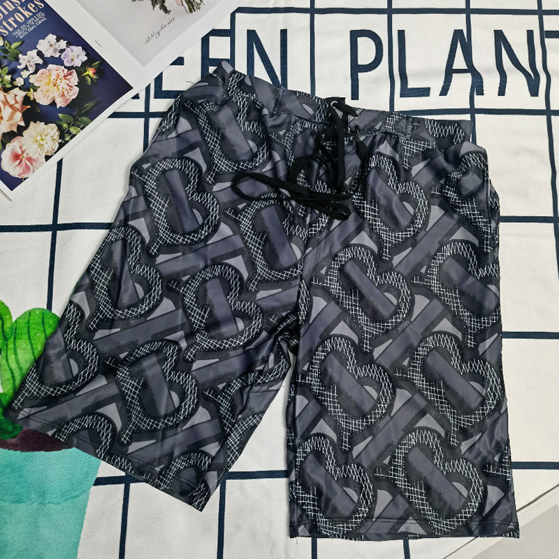 

Black Fashion Vacation Print Split Joint Swim Trunks