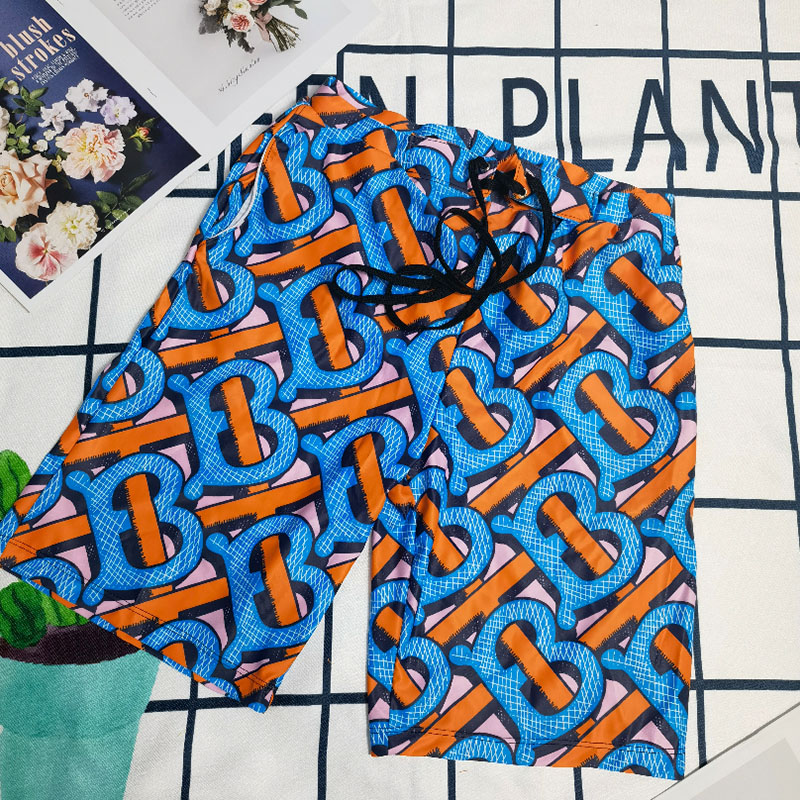 

Orange Fashion Vacation Print Split Joint Swim Trunks