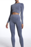 Black Casual Sportswear Solid Patchwork Zipper Long Sleeve Top And Trousers Two Piece Set