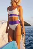 Pink Casual Party Solid Patchwork Swimwears