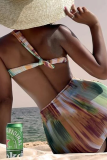Farbe Lässige Urlaubs-Patchwork-Batik-Badebekleidung