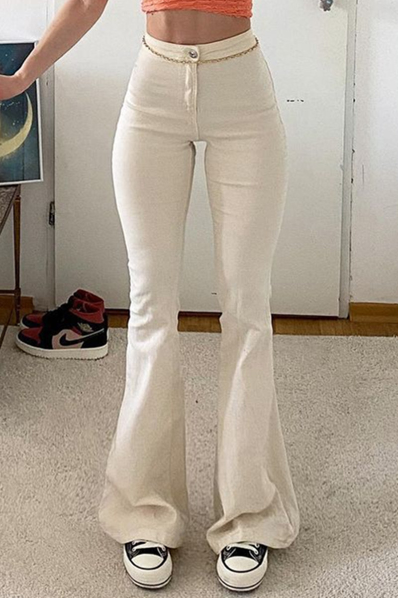 

Apricot Fashion Casual Solid High Waist Skinny Denim Jeans