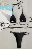 Costumi da bagno in rete nera sexy da vacanza
