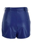 Blauwe mode casual effen standaard normale taille shorts