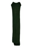 Apricot Fashion Casual Solid Slit Rollkragen Ärmelloses Kleid (Ohne Taillenkette)