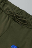 Armee-grüner erwachsener Mode-beiläufiger Tarnungs-Patchwork-Stickerei-Buchstabe zwei Stücke
