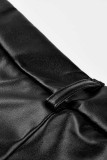 Черные модные повседневные однотонные базовые обычные шорты со средней посадкой