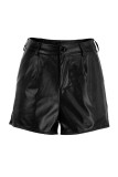 Zwarte mode casual effen basic normale mid waist shorts