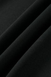 Schwarze Mode Sexy Patchwork Hot Drilling Durchsichtige asymmetrische O-Ausschnitt Skinny Jumpsuits