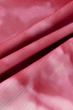Светло-фиолетовое сексуальное повседневное платье большого размера с принтом галстука-красителя и U-образным вырезом