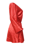Rode sexy effen patchwork rechte jurken met één schouder