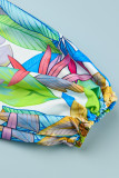 Многоцветный модный повседневный комплект с цветочным принтом и шортами