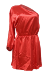 Красные сексуальные однотонные лоскутные прямые платья на одно плечо
