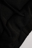 ライトグレーファッションカジュアルレタープリントパッチワークOネック長袖ツーピース