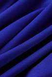 Robes de jupe en une étape à col en V élégantes décontractées bleues