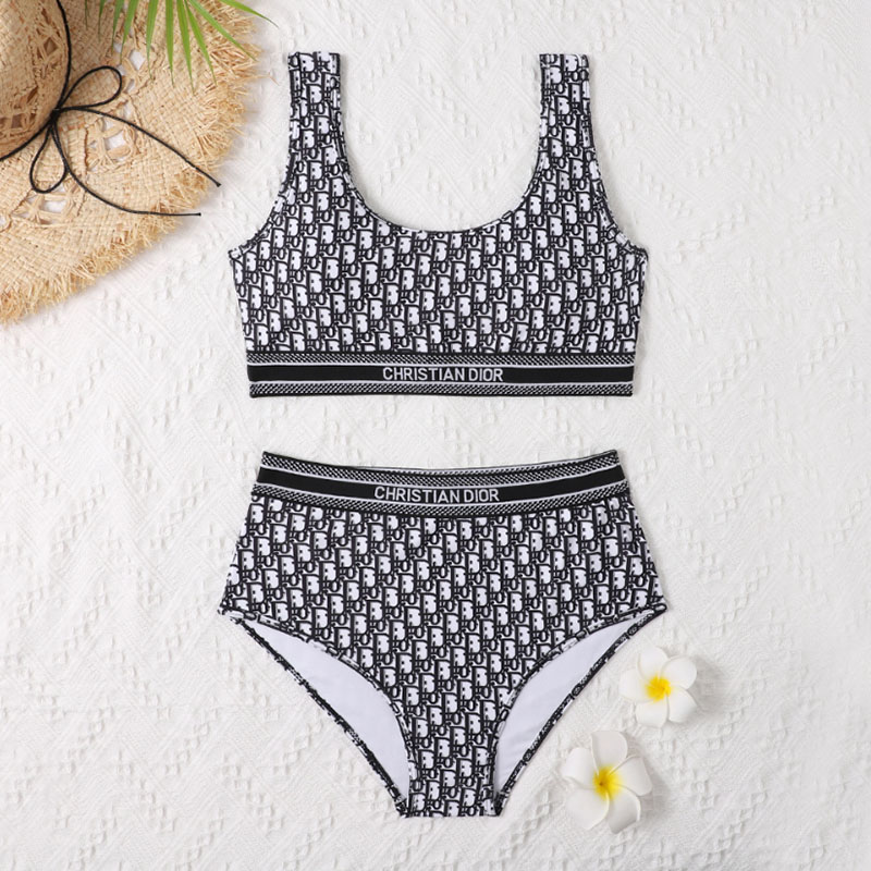

Black Fashion Sexy Print Split Joint Swimwears