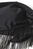 Costumi da bagno trasparenti neri sexy con patchwork in nappe solide