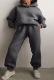 Sky Blue Fashion Casual Solid Basic Hooded Collar Long Sleeve Two Pieces Tracksuits Sets Sweat Suit