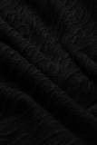 Black Sexy Solid Patchwork Backless Slit Halter A Line Dresses