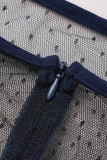 チベット ブルー ファッション プラス サイズ パッチワーク中空アウト シースルー ビーズ O ネック イブニング ドレス