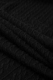 Schwarze, sexy, solide Patchwork-Kleider in A-Linie mit rückenfreiem Schlitz und Neckholder
