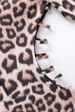 Leopardtryck Sexiga Patchwork-badkläder