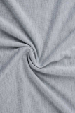 Серый Повседневная однотонная асимметричная юбка на одно плечо Большие размеры