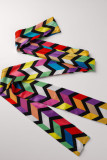 Combinaisons Multicolores Décontractées Imprimées Patchwork Col en V Grande Taille