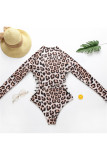 Maillots de bain patchwork à imprimé léopard