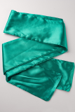 Vestidos de falda de pastel de cuello alto medio vendaje sólido casual verde