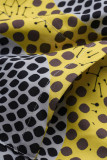 Veelkleurige casual print patchwork V-hals A-lijn Grote maten jurken