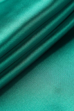 Robes de jupe de gâteau à col roulé décontractées en bandage solide vert