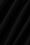 Moda preta sólida patchwork transparente meia gola alta vestidos de manga comprida