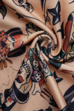 Kaki sexy print patchwork rits grote maten jumpsuits