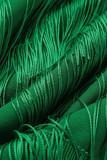 Fondo de color sólido recto de cintura alta regular de retazos de borla sólida de moda verde