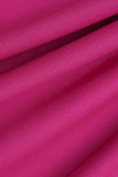 Rose Rouge Mode Casual Lettre Imprimer Basique O Cou Plus La Taille Tops