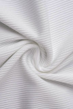 Weißes, lässiges, festes, asymmetrisches Weste-Kleid mit O-Ausschnitt