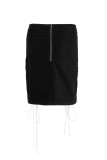 Schwarze Mode Sexy festes Frenulum hohe Taillen-dünne Denim-Röcke