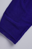 Pantalones de lápiz de cintura alta ajustados transparentes sólidos sexy de moda púrpura