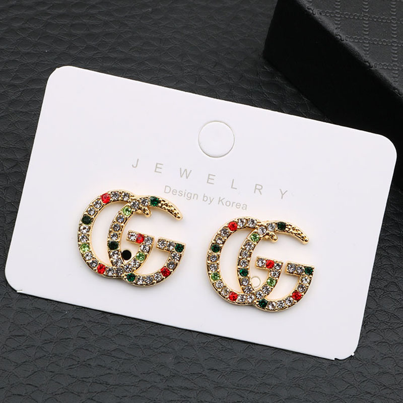

Colour Fashion Street Letter Hot Drill Earrings