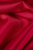 Красное модное сексуальное однотонное платье без рукавов с открытой спиной и лямкой на шее