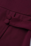 Пурпурные повседневные однотонные лоскутные прямые платья с круглым вырезом