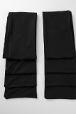 Zwarte mode Sexy stevige bandage uitgeholde mouwloze twee stukken